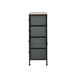 8-Drawer Chest Fabric Grey Wooden Tabletop Dresser Bedroom Storage Organizer