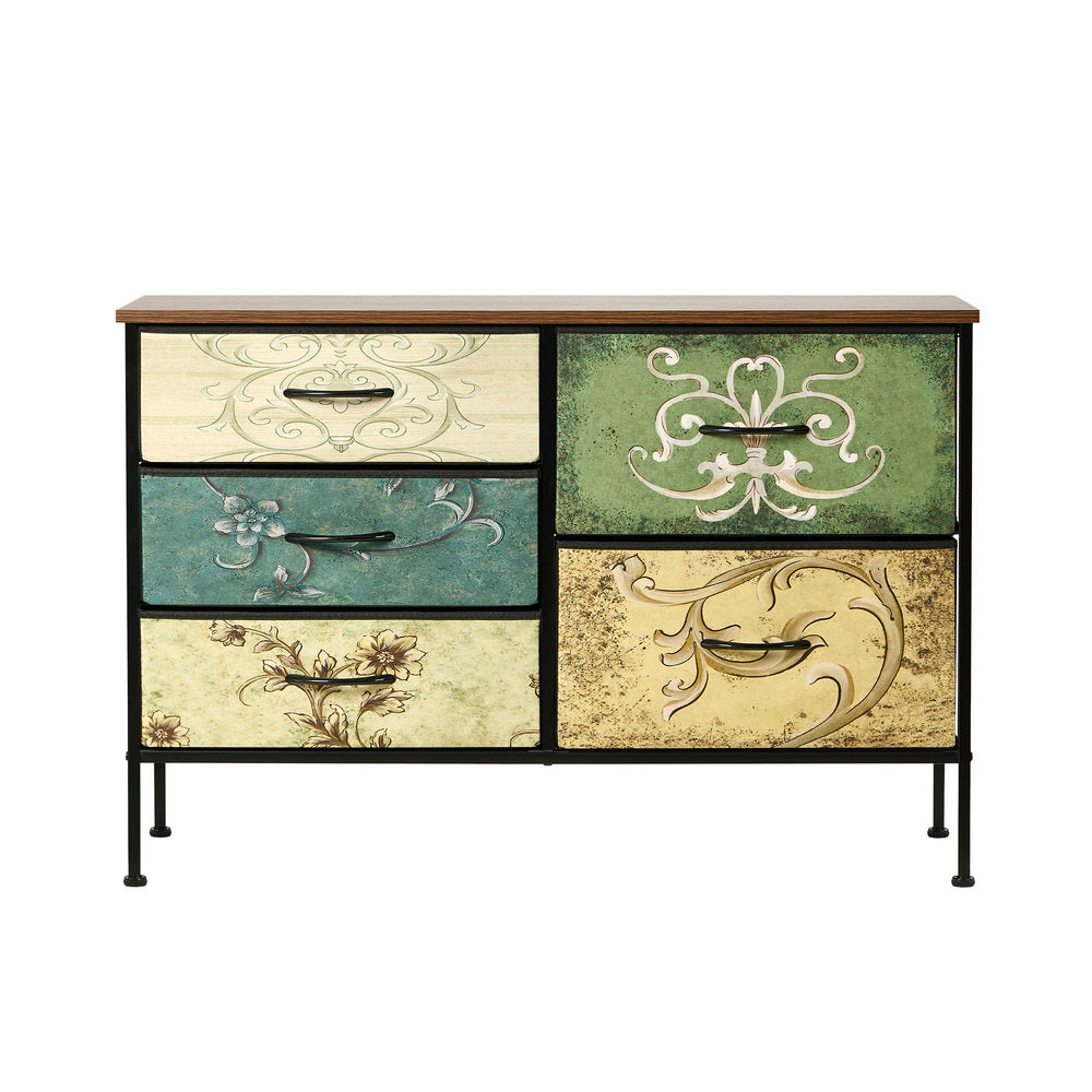 Lowboy 5 Chest Of Drawers Cabinet Retro - 5