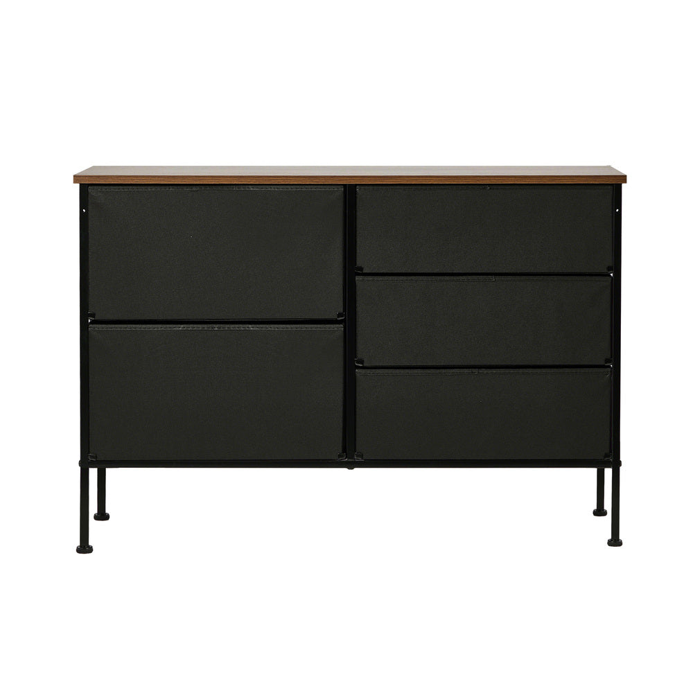 Lowboy 5 Chest Of Drawers Cabinet Retro - 8