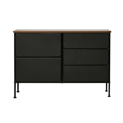 Lowboy 5 Chest Of Drawers Cabinet Retro - 8