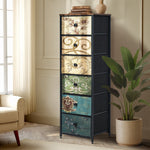 8 6 &9-Drawer Chest Fabric Tallboy Retro Vintage Dresser Bedroom Storage Organizer