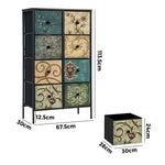 8 6 &9-Drawer Chest Fabric Tallboy Retro Vintage Dresser Bedroom Storage Organizer