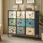 8 6 &9-Drawer Chest Fabric Tallboy Retro Vintage Dresser Bedroom Storage Organizer