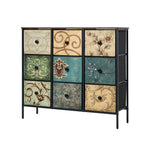 8 6 &9-Drawer Chest Fabric Tallboy Retro Vintage Dresser Bedroom Storage Organizer