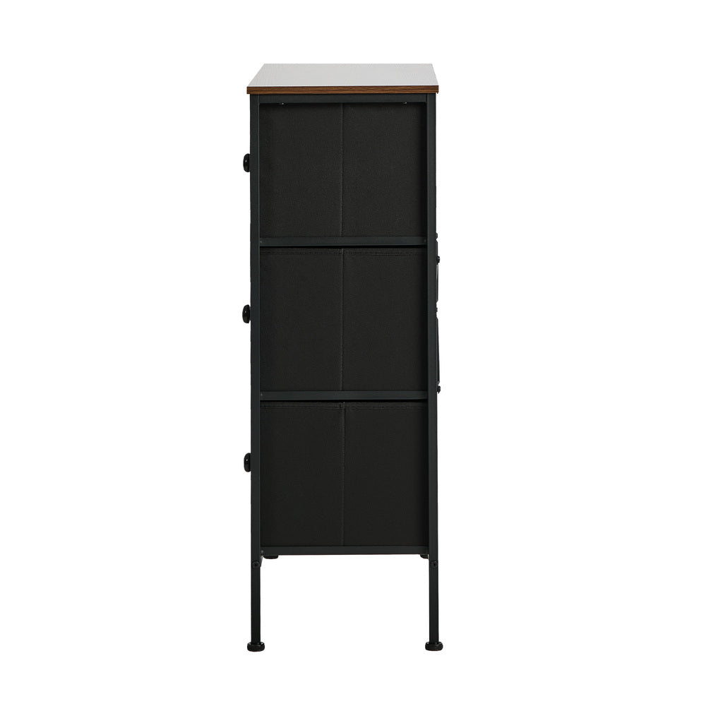 6 Chest Of Drawers Retro Tallboy Dresser Foldable Fabric - 6