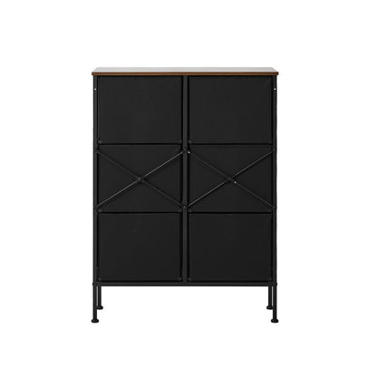 6 Chest Of Drawers Retro Tallboy Dresser Foldable Fabric - 10