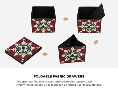 6 Chest Of Drawers Retro Tallboy Dresser Foldable Fabric - 8