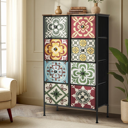 8 Drawer Retro Tallboy Dresser Fabric | HomeAndLiving