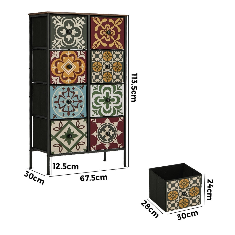 8 Drawer Retro Tallboy Dresser Fabric | HomeAndLiving