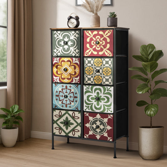 8 Drawer Retro Tallboy Dresser Fabric | HomeAndLiving - 6