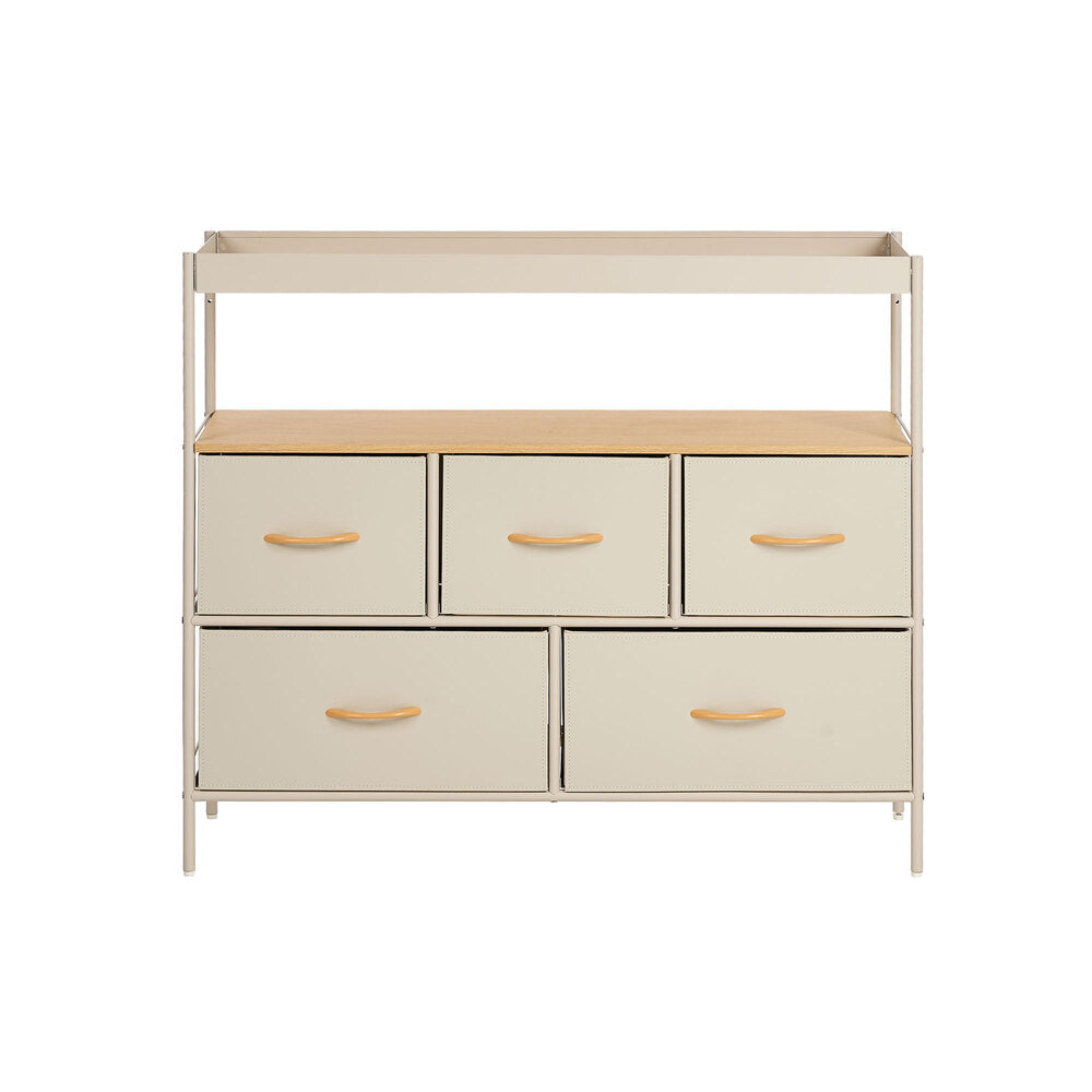 Chest Of Drawers Natural 5 Drawer 99x29x85cm