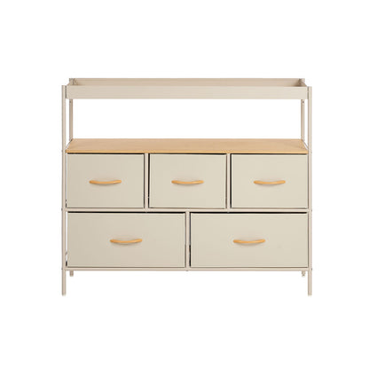 Chest Of Drawers Natural 5 Drawer 99x29x85cm