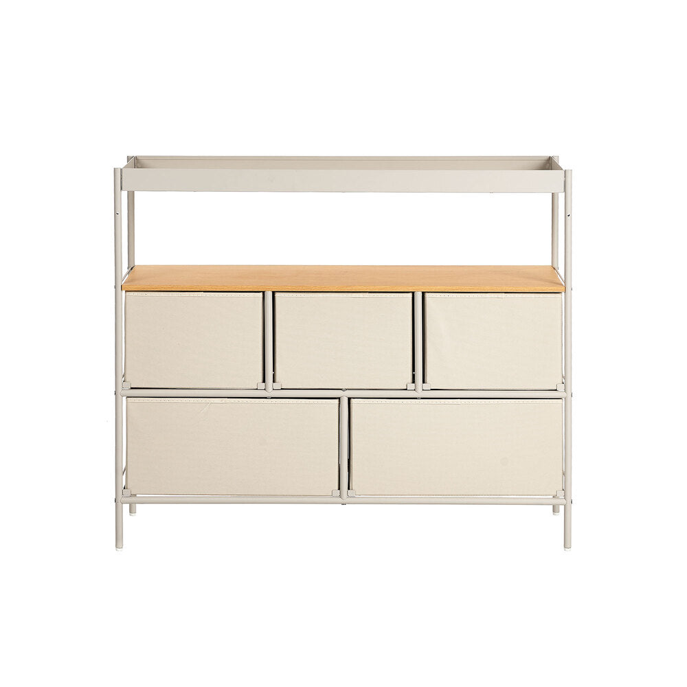 Chest Of Drawers Natural 5 Drawer 99x29x85cm