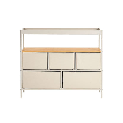 Chest Of Drawers Natural 5 Drawer 99x29x85cm