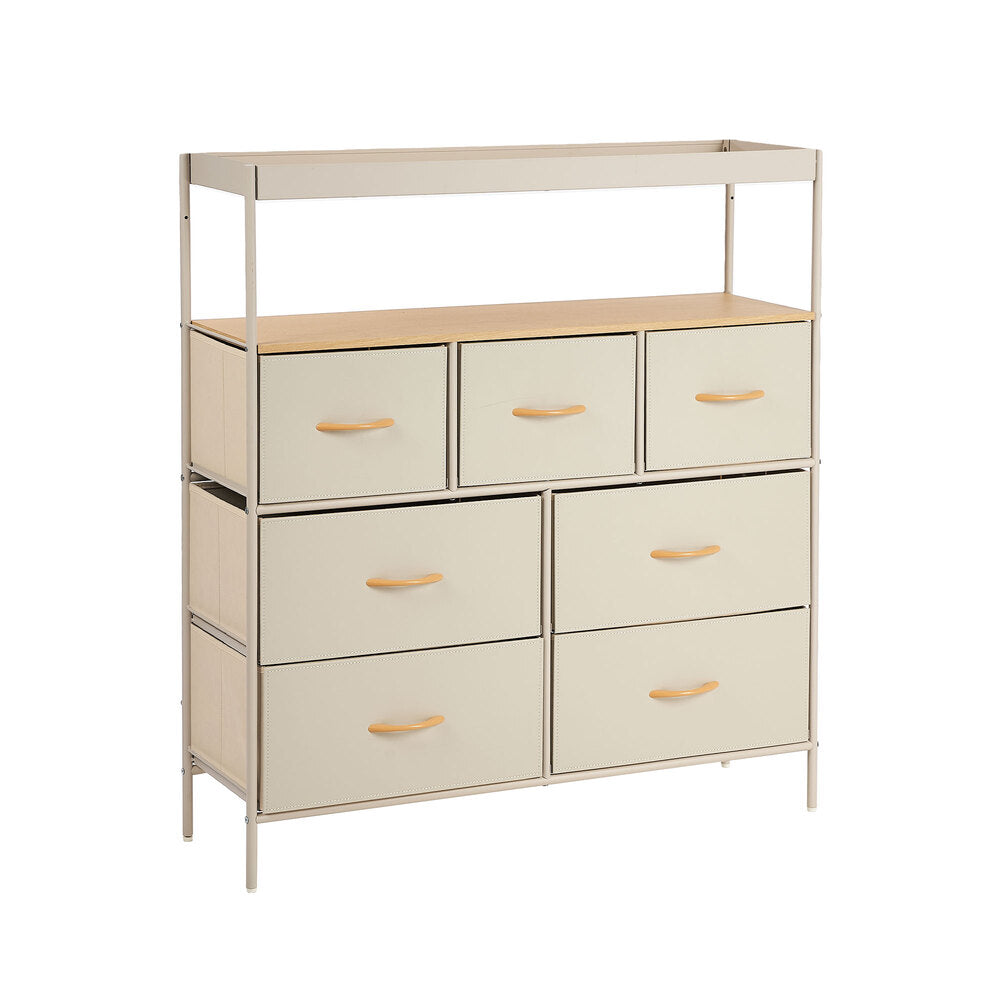 7 Drawer Chest Natural 99x29x107cm