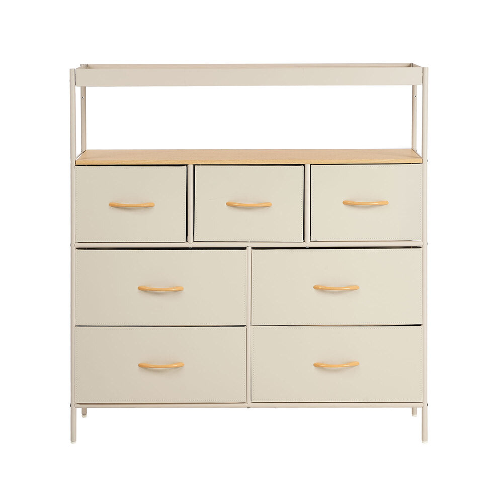 7 Drawer Chest Natural 99x29x107cm