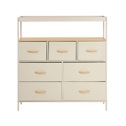 7 Drawer Chest Natural 99x29x107cm