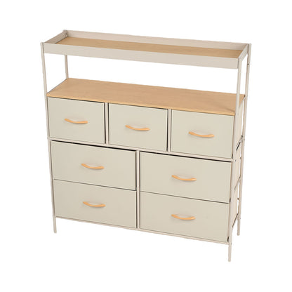 7 Drawer Chest Natural 99x29x107cm