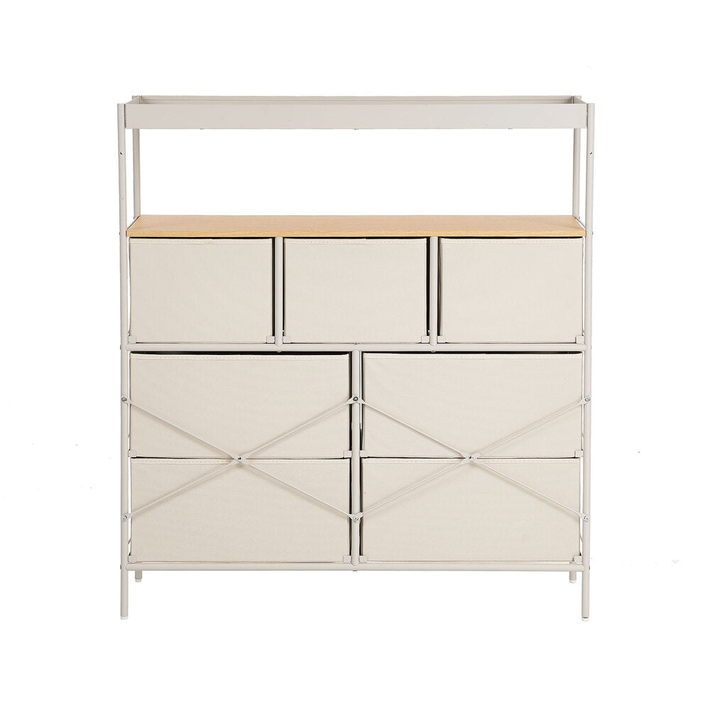 7 Drawer Chest Natural 99x29x107cm