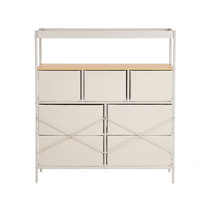 7 Drawer Chest Natural 99x29x107cm