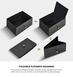 8-Drawer Chest PU Fabric Black Dresser Tallboy Bedroom Storage Organizer