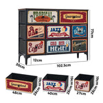 8 Chest of Drawers Fabric Retro Vintage Multi-colour