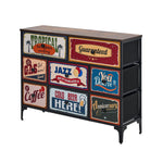 8 Chest of Drawers Fabric Retro Vintage Multi-colour