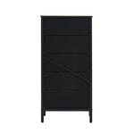 5-Drawer Chest Rattan Fabric Dresser Tallboy Bedroom Storage Organizer