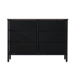 6-Drawer Chest Rattan Fabric Dresser Tallboy Retro Vintage Bedroom Storage