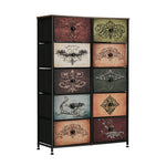 10 Chest Of Drawers Retro Tallboy Printed Foldable Fabric