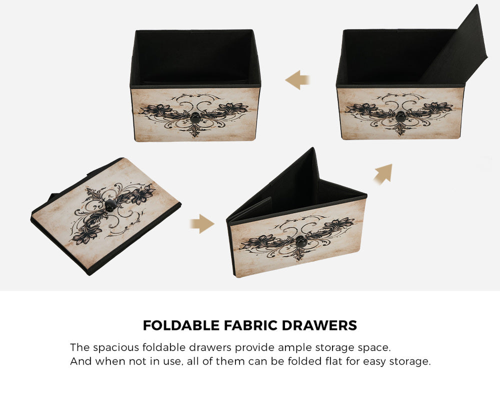 10 Chest Of Drawers Retro Tallboy Printed Foldable Fabric - 7