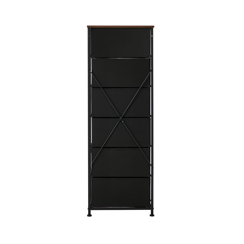 6 Drawer Retro Tallboy Fabric Storage | HomeAndLiving