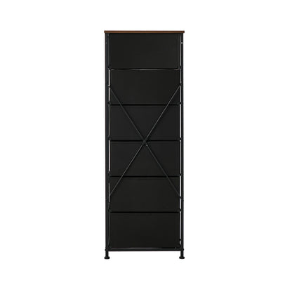 6 Drawer Retro Tallboy Fabric Storage | HomeAndLiving