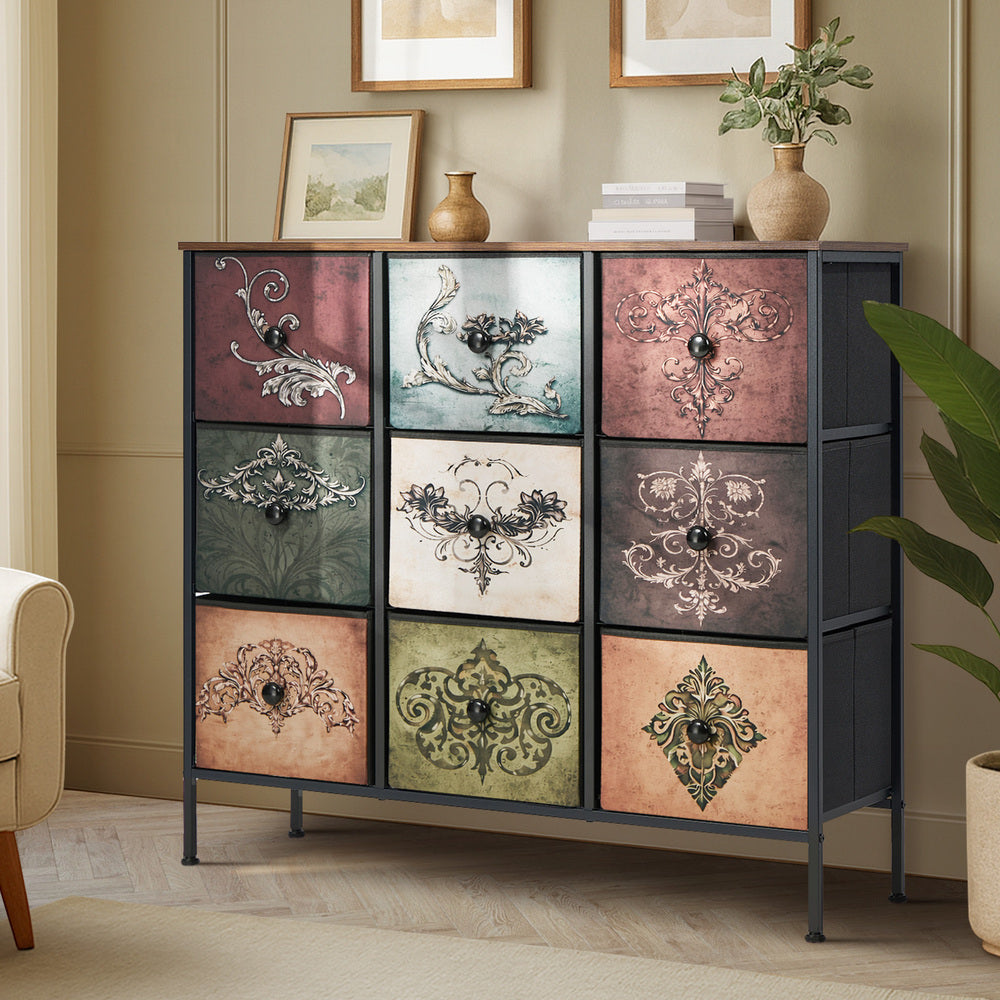 9 Drawer Retro Tallboy Foldable Fabric | HomeAndLiving