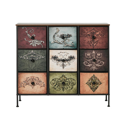 9 Drawer Retro Tallboy Foldable Fabric | HomeAndLiving