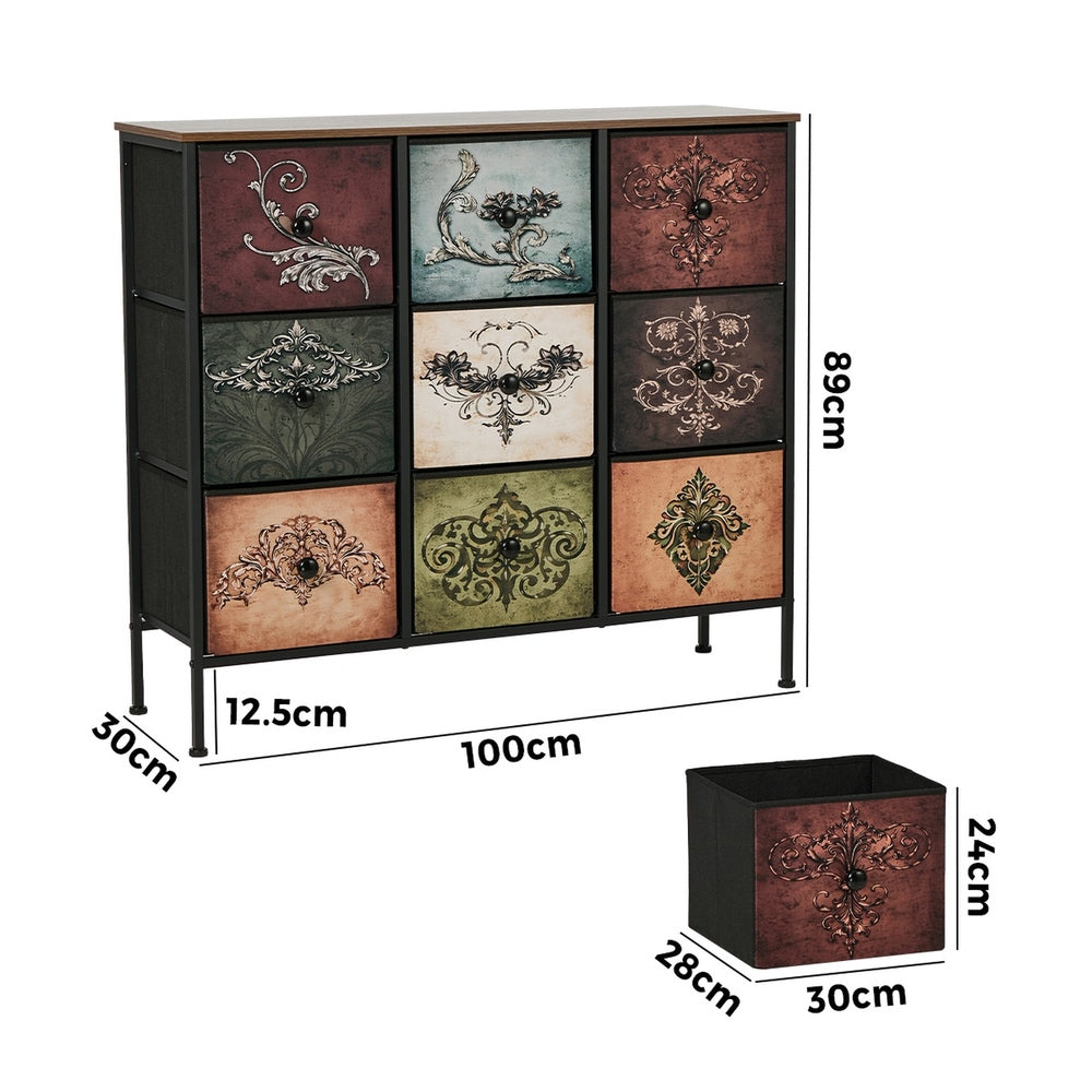 9 Drawer Retro Tallboy Foldable Fabric | HomeAndLiving