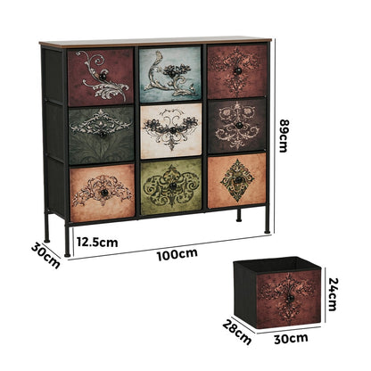 9 Drawer Retro Tallboy Foldable Fabric | HomeAndLiving