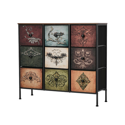 9 Drawer Retro Tallboy Foldable Fabric | HomeAndLiving
