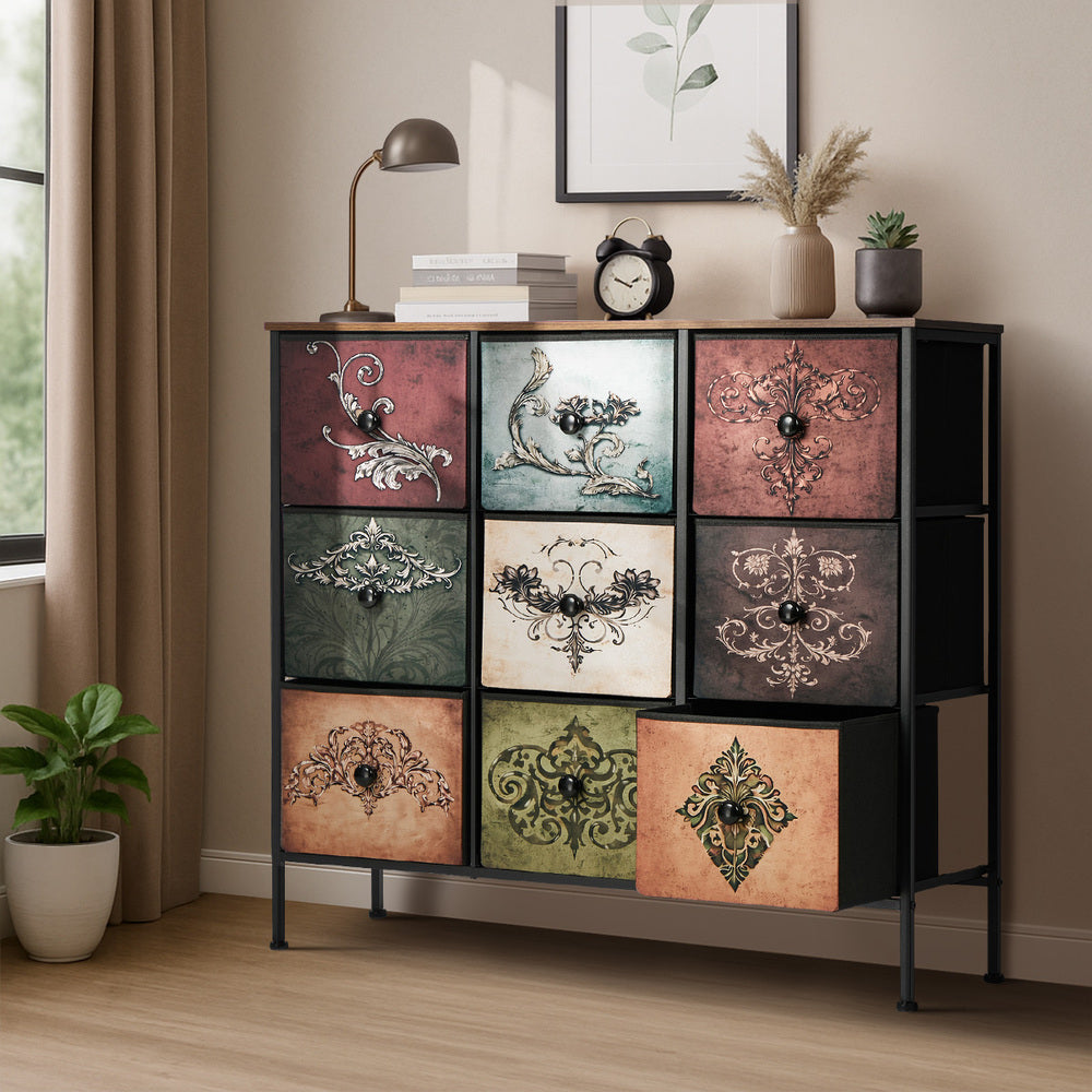 9 Drawer Retro Tallboy Foldable Fabric | HomeAndLiving