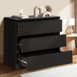 3/6 Chest of Drawers Lowboy Dresser Table Black/Natural