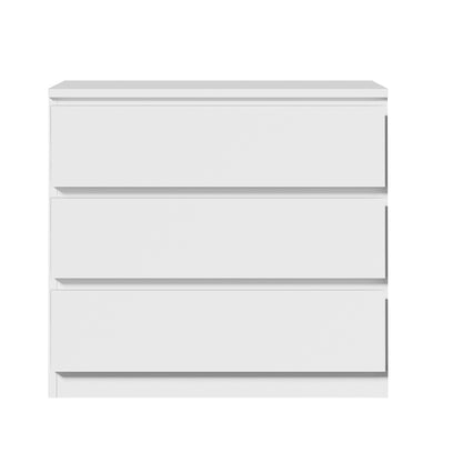 3 Chest of Drawers Lowboy Handle-Free White