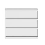 3 Chest of Drawers Lowboy Handle-Free White