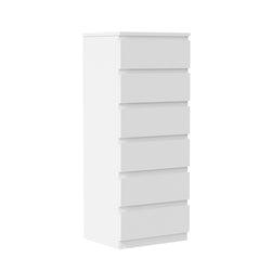 6 Chest of Drawers Lowboy Handle-Free White