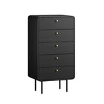 5 Chest of Drawers Dresser Tallboy Wooden Handle Natural & Black