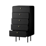 5 Chest of Drawers Dresser Tallboy Wooden Handle Natural & Black