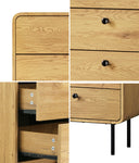 5 Chest of Drawers Dresser Tallboy Wooden Handle Natural & Black