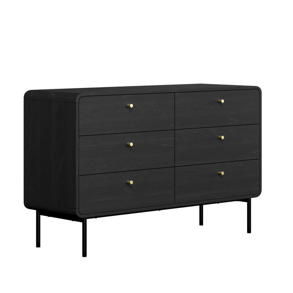  6-Drawer Chest of Drawers Tallboy Storage Cabinet Dresser Black