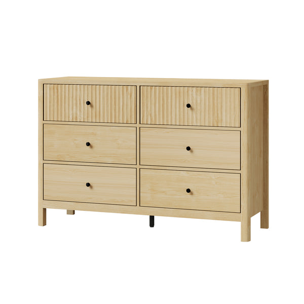  6 Chest of Drawers Dresser Tallboy Storage Cabinet Natural