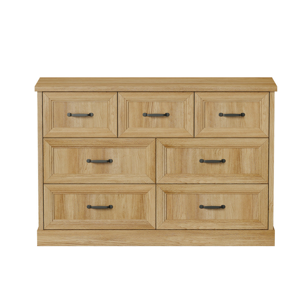 14 Drawer Tallboy Dresser Bedroom Storage Cabinet Natural Wood