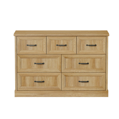 14 Drawer Tallboy Dresser Bedroom Storage Cabinet Natural Wood